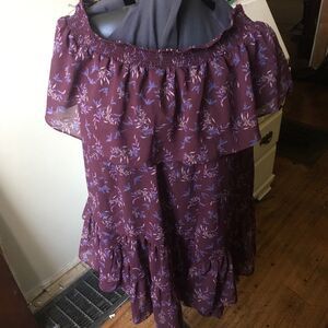 Free People off the shoulder floral flowy tunic